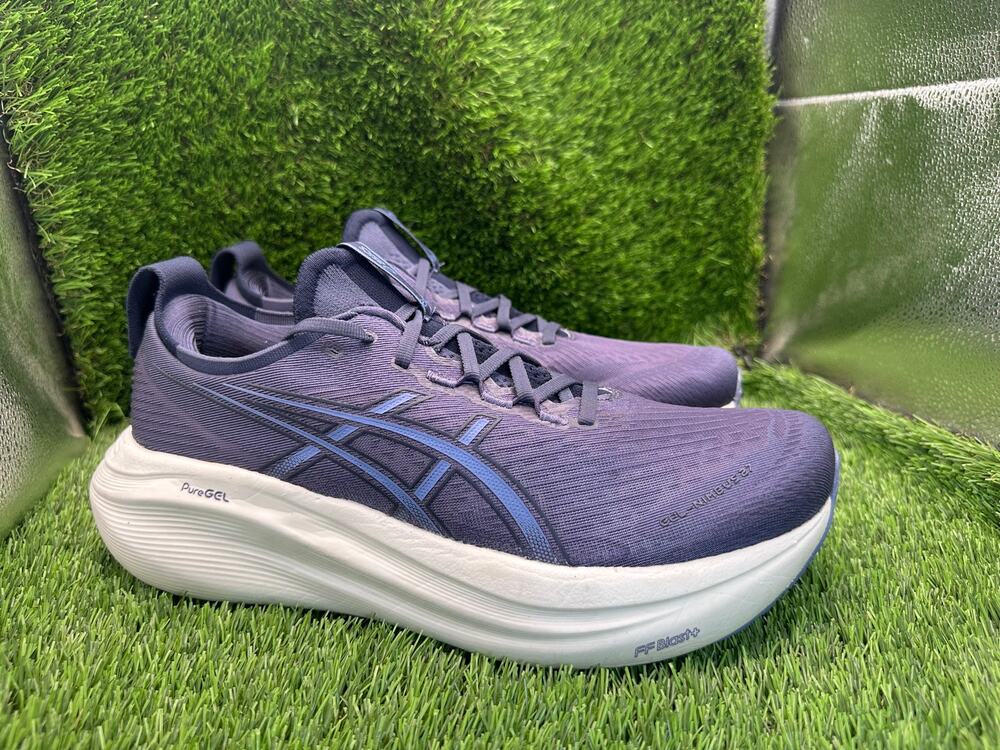 Asics Gel-Nimbus 27 1011B958 Athletic Sneaker Women's 10 Blue Jacquard Cushioned